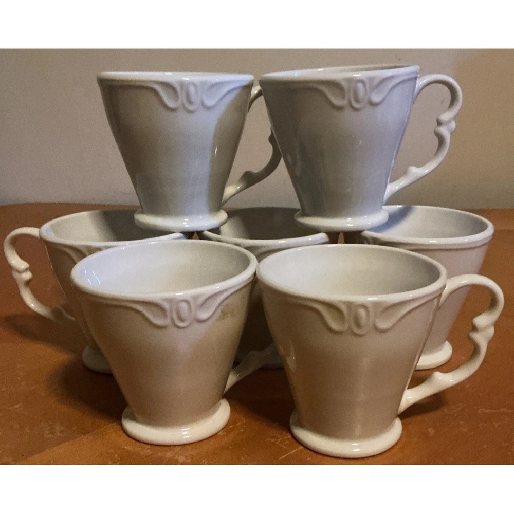 Chantilly‎ Tabletop Unlimited White Tea Cups Set Of 7